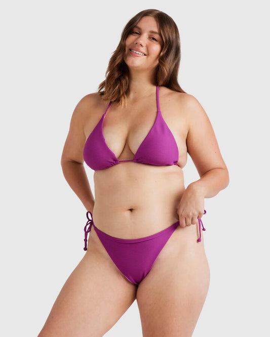 Image of Swimwear. Productname: Billabong Womens Tanlines Tie Side Tanga Bikini Bottom Berry Bliss - in Berry Bliss colour by brand - Billabong