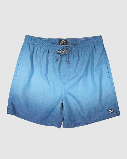 Image of Swimwear. Product name - Billabong Boys 8-16 Sergio Layback 17" Boardshorts Light Navy in Light Navy colour by brand - Billabong