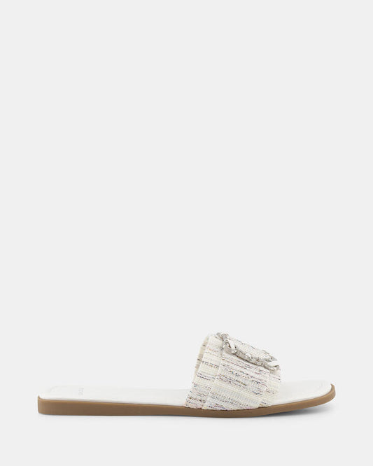 Image of Sandals. Product name - Seany Women's Thongs WHITE LINEN Novo Thongs in White Linen colour by brand - NOVO