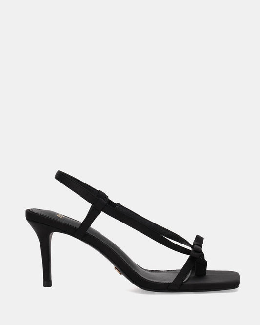 Image of Sandals. Product name - Udane Women's Strappy Low Heel BLACK Novo Sandals in Black colour by brand - NOVO