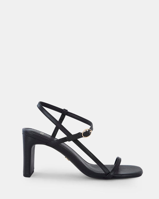 Image of Sandals. Product name - Ujala Women's Strappy Low Heel BLACK Novo Sandals in Black colour by brand - NOVO