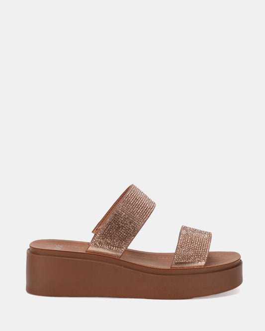 Image of Boots. Product name - Brilliant Women's Wedge ROSE GOLD Novo Wedges in Rose Gold colour by brand - NOVO