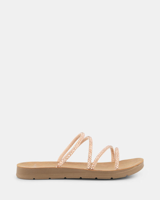 Image of Sandals. Product name - Rivy Women's Thongs ROSE GOLD Novo Thongs in Rose Gold colour by brand - NOVO