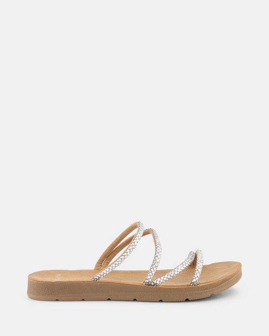 Image of Sandals. Product name - Rivy Women's Thongs SILVER Novo Thongs in Silver colour by brand - NOVO