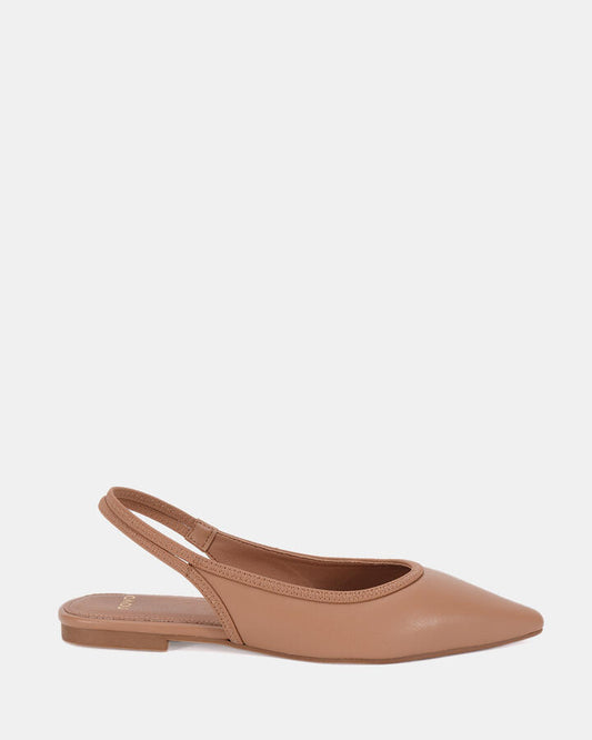 Image of Flats. Product name - Cassey Women's Casual Flat Closed CAMEL Novo Casual in Camel colour by brand - NOVO