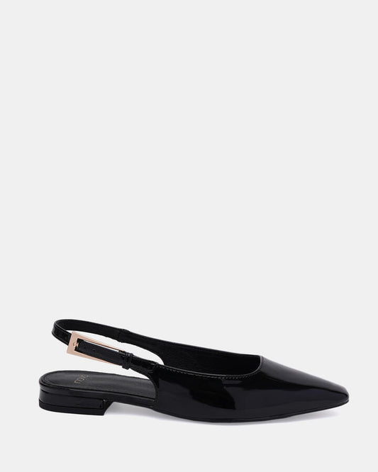 Image of Flats. Product name - Coni Women's Casual Flat Closed BLACK Novo Casual in Black colour by brand - NOVO