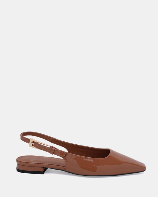 Image of Flats. Product name - Coni Women's Casual Flat Closed TOFFEE Novo Casual in Toffee colour by brand - NOVO