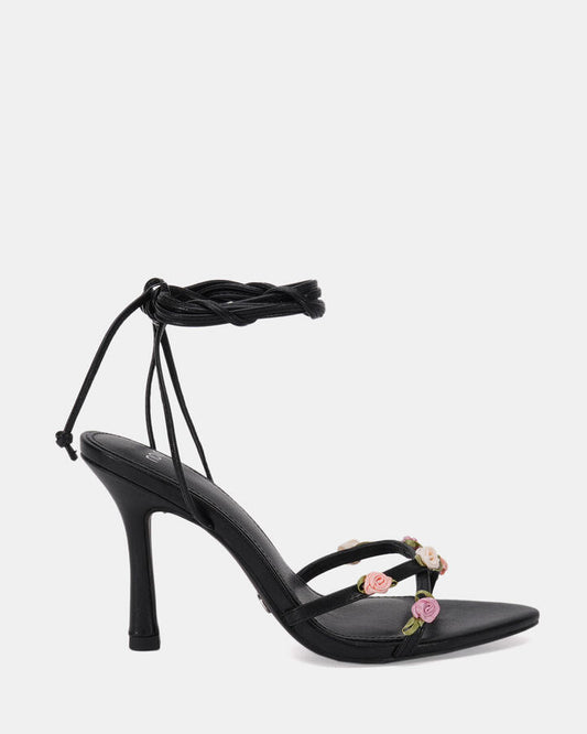 Image of Sandals. Product name - Lorelai Women's Strappy High Heel BLACK Novo Sandals in Black colour by brand - NOVO