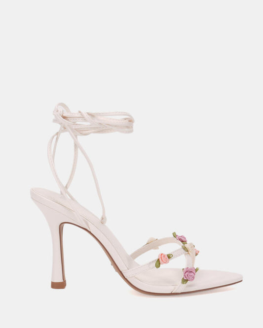 Image of Sandals. Product name - Lorelai Women's Strappy High Heel WHITE Novo Sandals in White colour by brand - NOVO