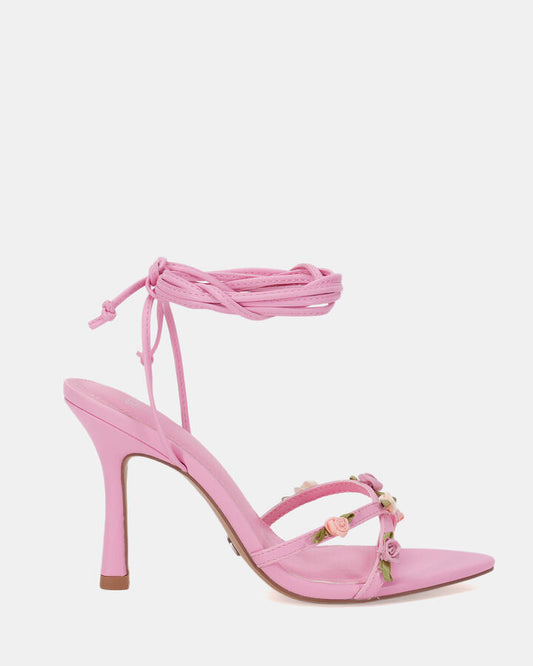 Image of Sandals. Product name - Lorelai Women's Strappy High Heel PINK Novo Sandals in Pink colour by brand - NOVO