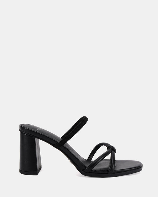 Image of Sandals. Product name - Ledora Women's Strappy High Heel BLACK Novo Sandals in Black colour by brand - NOVO
