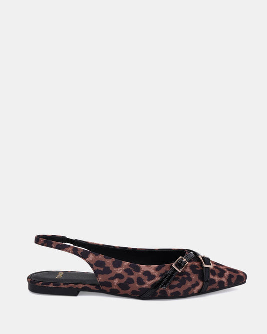 Image of Flats. Product name - Cordova Women's Casual Flat Closed Leopard Novo Casual in Leopard colour by brand - NOVO