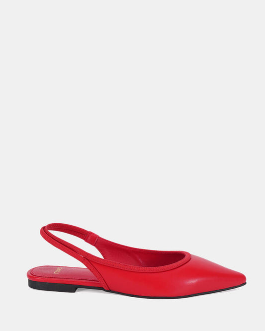 Image of Flats. Product name - Cassey Women's Casual Flat Closed RED Novo Casual in Red colour by brand - NOVO
