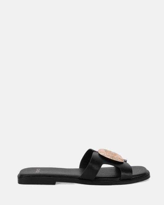 Image of Sandals. Product name - Raya Women's Thongs BLACK Novo Thongs in Black colour by brand - NOVO