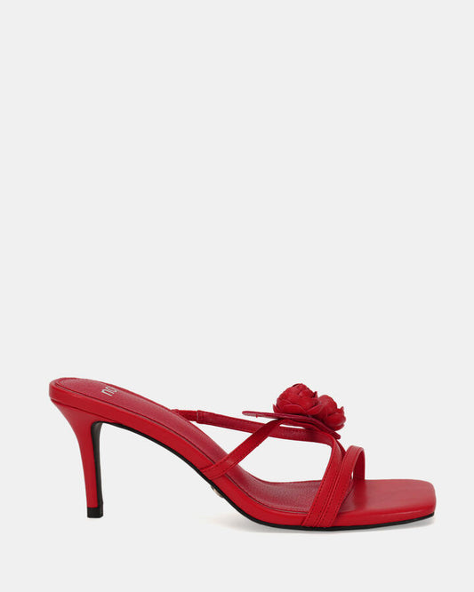 Image of Sandals. Product name - Umii Women's Strappy Low Heel RED Novo Sandals in Red colour by brand - NOVO