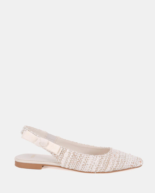Image of Flats. Product name - Cadance Women's Casual Flat Closed NATURAL TWEED Novo Casual in Natural Tweed colour by brand - NOVO