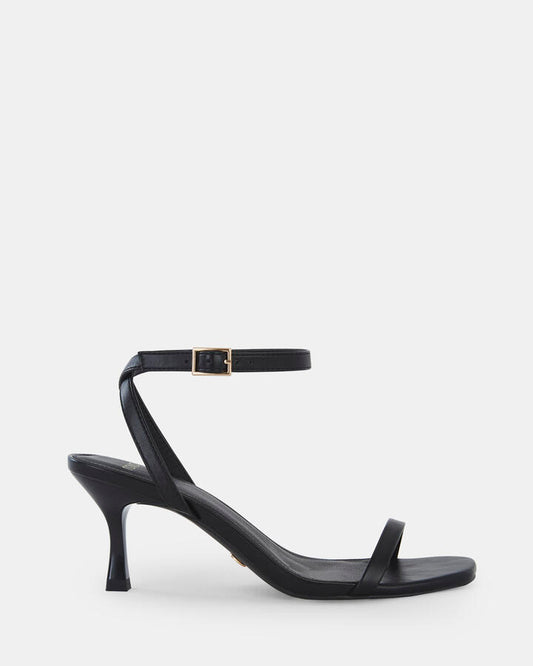 Image of Sandals. Product name - Violeta Women's Strappy Low Heel BLACK Novo Sandals in Black colour by brand - NOVO