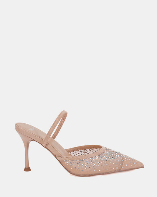 Image of Sandals. Product name - Zeether Women's Fast Fashion NUDE MESH Novo Sandals in Nude Mesh colour by brand - NOVO