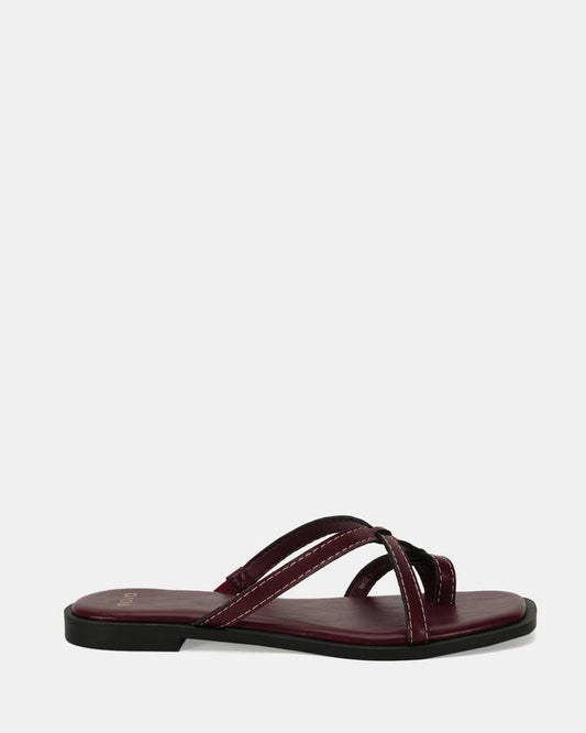 Image of Sandals. Product name - Rorie Women's Thongs DEEP RED Novo Thongs in Deep Red colour by brand - NOVO