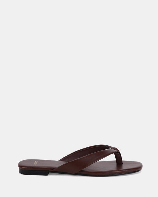 Image of Sandals. Product name - Stasia Women's Thongs MILK CHOCOLATE Novo Thongs in Milk Chocolate colour by brand - NOVO