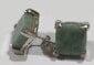 Image of Earrings. Productname: Square Jade Stud Earrings in Sterling Silver in Diamond colour by brand - Bevilles
