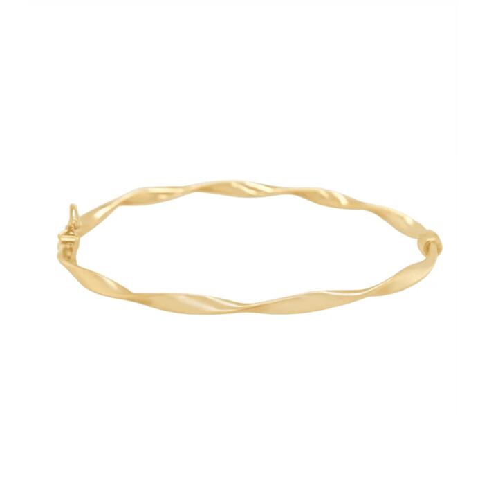 Image of Jewelry. Productname: 9kt Yellow Gold Twisted Oval Bangle in Gold colour by brand - Bevilles