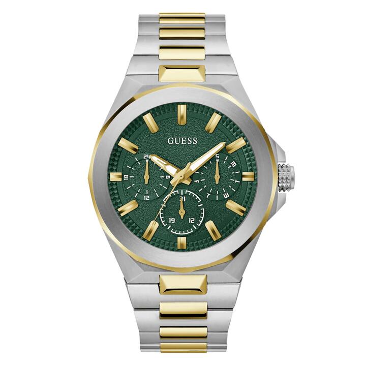 Image of Watches. Productname: Guess Sport Dashboard Sport Two-Tone Silver and Gold-Tone Men's Watch GW0798G3 in Watch colour by brand - Guess
