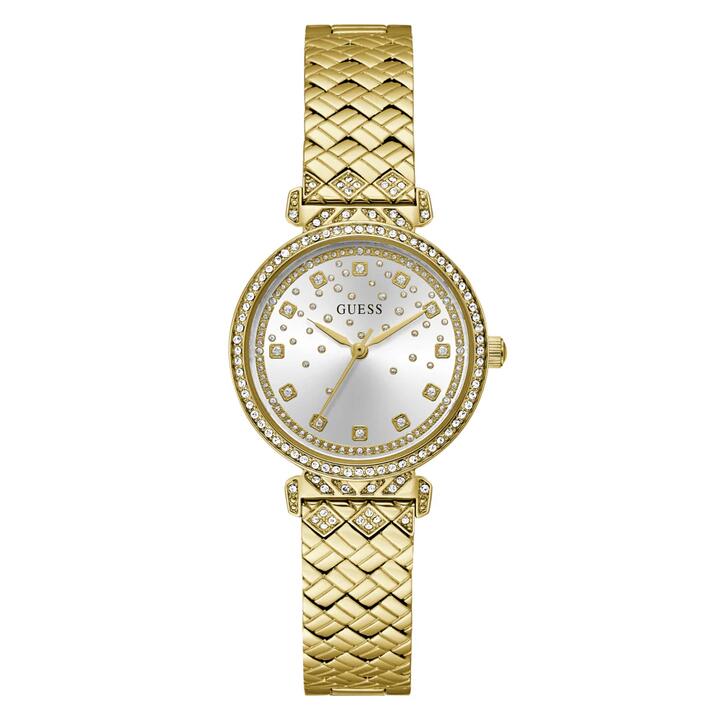Image of Watches. Productname: Guess Bejewelled Enchantment Bejewelled Gold-Tone Analogue Women's Watch GW0763L2 in Watch colour by brand - Guess