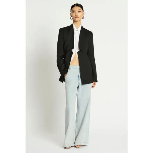 Image of a model wearing Outerwear. Productname: Disconnect Blazer in NOIR colour by brand - sass and bide