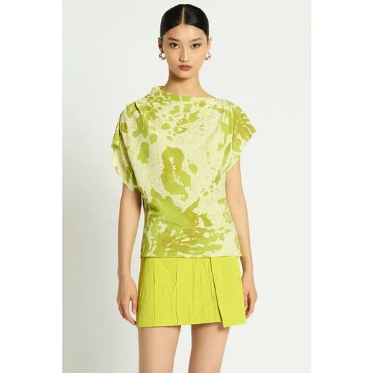 Image of a model wearing Tops. Productname: Ginseng Top in PRINT colour by brand - sass and bide