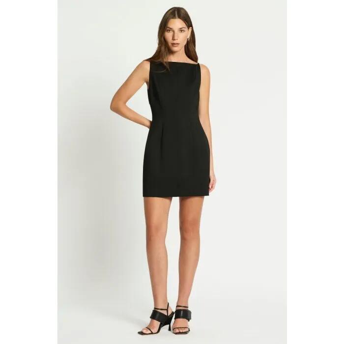 Image of a model wearing Dress. Productname: Disconnect Mini Dress in NOIR colour by brand - sass and bide