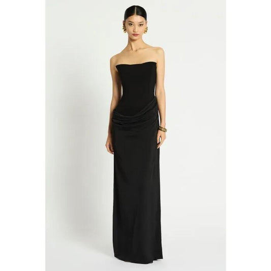 Image of a model wearing Dress. Productname: Kahlo Dress in Black colour by brand - sass and bide