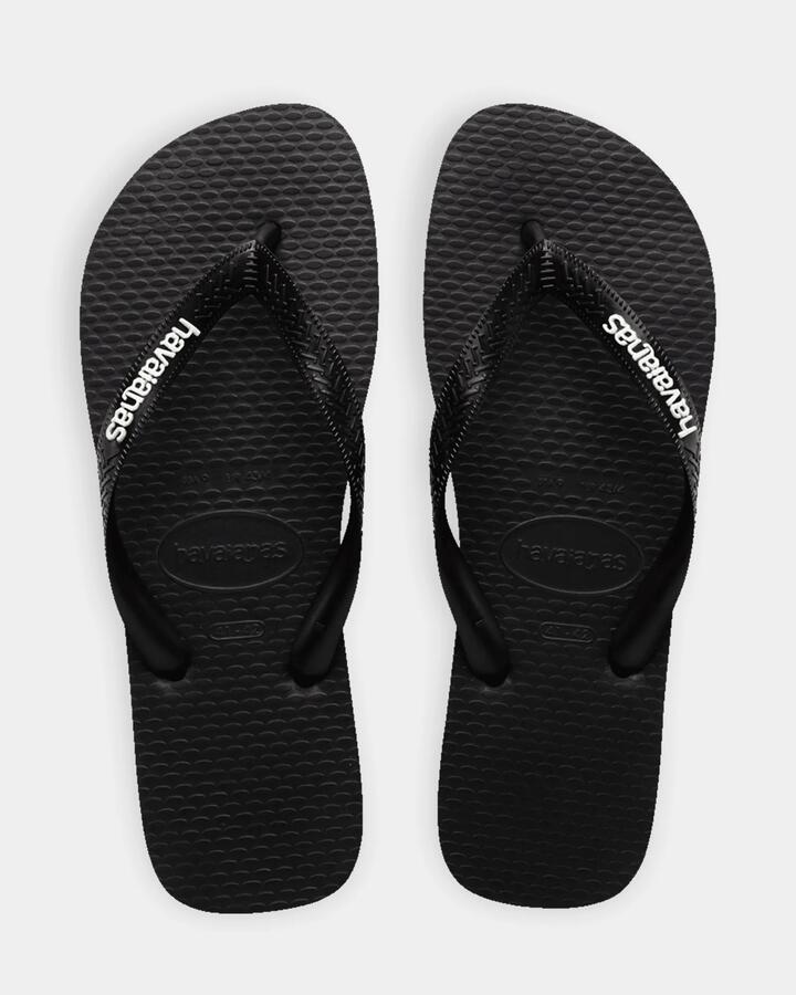 Image of Sandals. Productname: Havaianas - Mens Rubber Logo Thongs - Preto/Glacial - in Preto/Glacial colour by brand - Havaianas