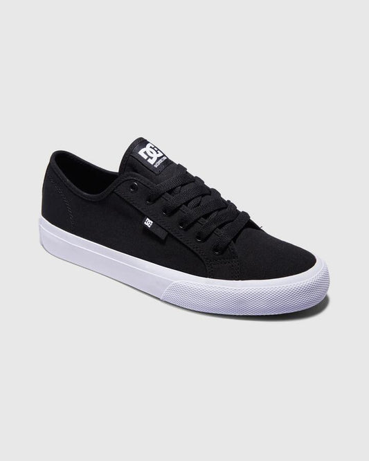 Image of Shoes. Product name - DC Shoes Mens Manual Skate Shoes Black/White in Black/White colour by brand - DC Shoes