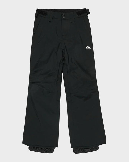 Image of a model wearing Pants. Productname: Quiksilver Boys 8-16 Estate Snow Pants True Black - in True Black colour by brand - Quiksilver