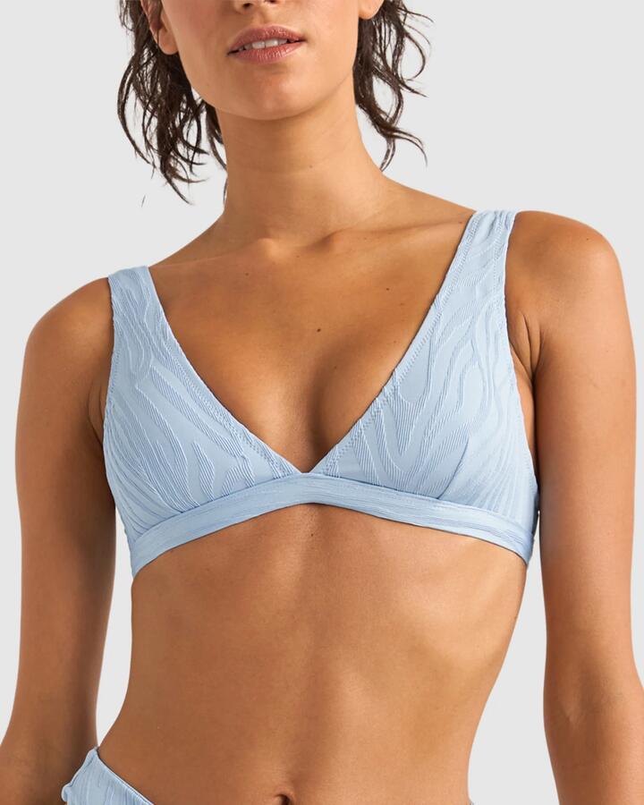 Image of Swimwear. Productname: Rhythm - Womens Amazon Tall Triangle Bikini Top - Bluebell - in Bluebell colour by brand - Rhythm