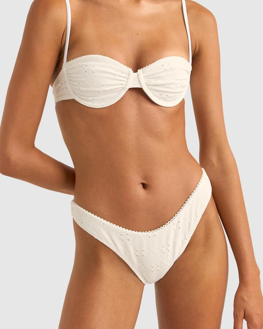 Image of Swimwear. Productname: Rhythm - Womens Brighton Eyelet Pico Underwire Bikini Top - Ivory - in Ivory colour by brand - Rhythm