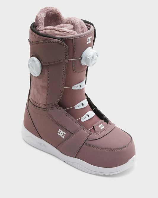 Image of Snowboards. Productname: DC Shoes - Womens Lotus Boa Snowboard Boots - Heather Purple - in Heather Purple colour by brand - DC Shoes