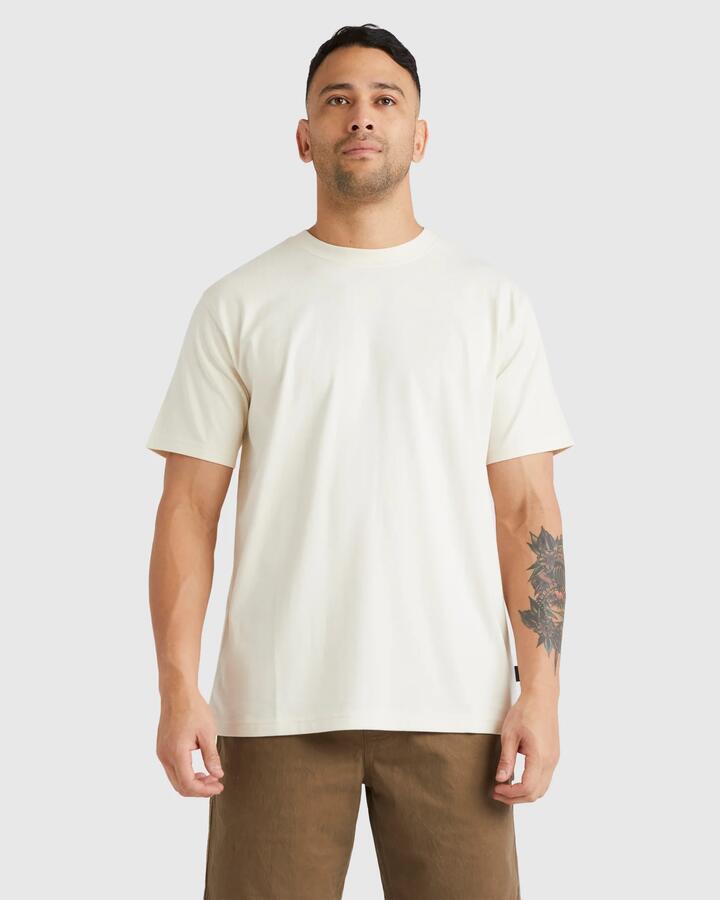 Image of T-Shirts. Product name - RVCA Mens Rvca Basic T-Shirt Unbleached in Unbleached colour by brand - RVCA
