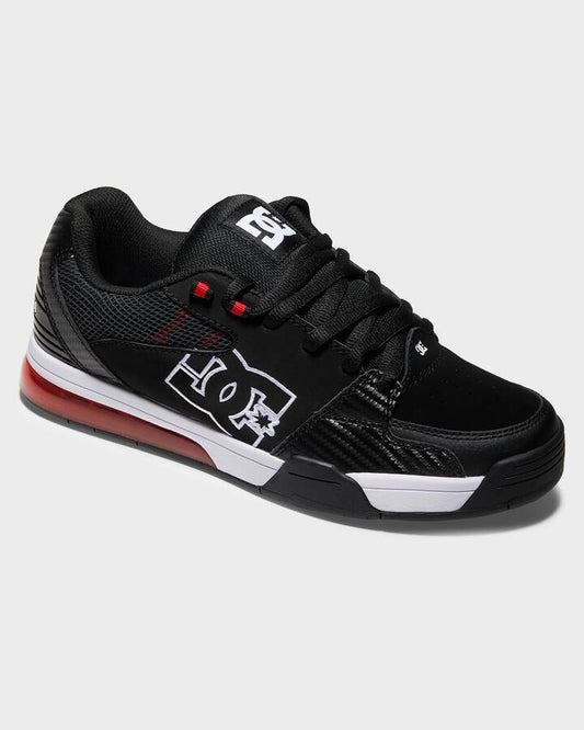 Image of Shoes. Productname: DC Shoes - Mens Versatile Skate Shoes - Black/White/Athletic Red - in Black/White/Athletic Red colour by brand - DC Shoes