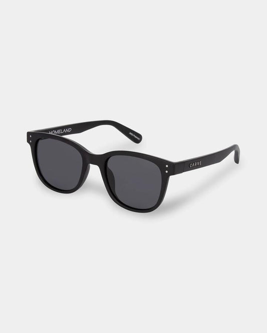 Image of Sunglasses. Product name - Carve Homeland Sunglasses Black in Black colour by brand - Carve