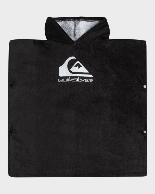 Image of Towels. Product name - Quiksilver Boys 2-7 Hooded Towel Black in Black colour by brand - Quiksilver