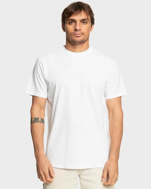 Image of T-Shirts. Product name - Quiksilver Mens Salt Water Crew T-Shirt White in White colour by brand - Quiksilver