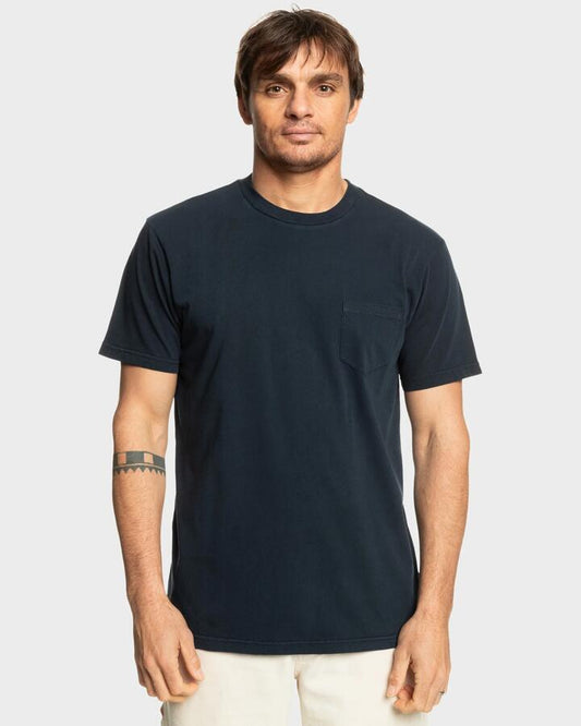 Image of T-Shirts. Product name - Quiksilver Mens Salt Water Pocket T-Shirt Dark Navy in Dark Navy colour by brand - Quiksilver