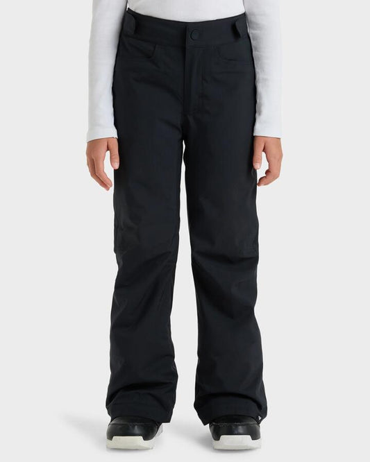 Image of a model wearing Pants. Productname: Roxy Girls 8-16 Backyardsnow Pants True Black - in True Black colour by brand - Roxy