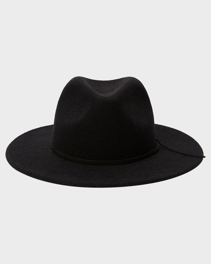 Image of Hats. Product name - Quiksilver Mens Burners Felt Hat Black in Black colour by brand - Quiksilver