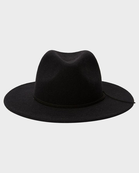 Image of Hats. Product name - Quiksilver Mens Burners Felt Hat Black in Black colour by brand - Quiksilver