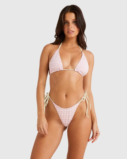 Image of Swimwear. Productname: Billabong - Womens Wave Check Tie Side Hike Bikini Bottom - Rosie - in Rosie colour by brand - Billabong