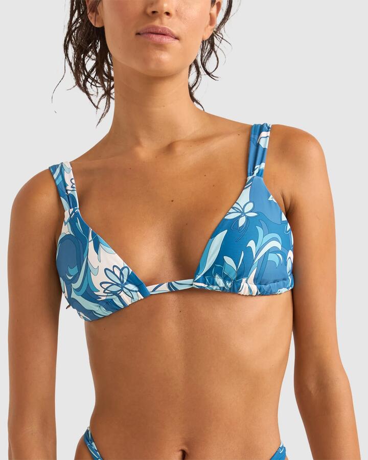 Image of Swimwear. Productname: Rhythm - Womens Ventura Soft Strap Slide Bikini Top - Blue - in Blue colour by brand - Rhythm