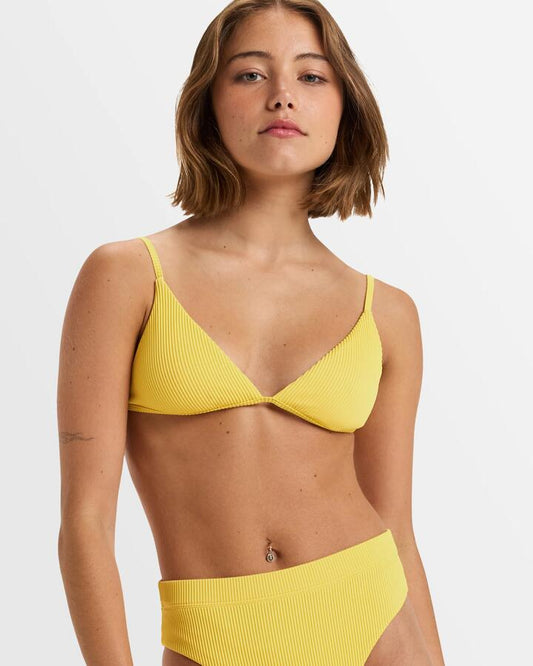 Image of Swimwear. Productname: Roxy - Womens Rib Roxy Love The Quiver Tri Bikini Top - Beach Ball - in Beach Ball colour by brand - Roxy